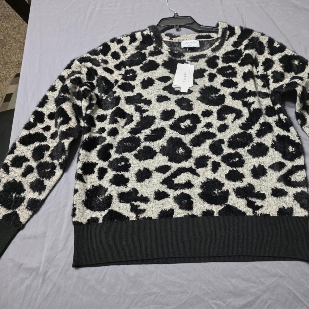 Carmen Black and White Leopard Sweater